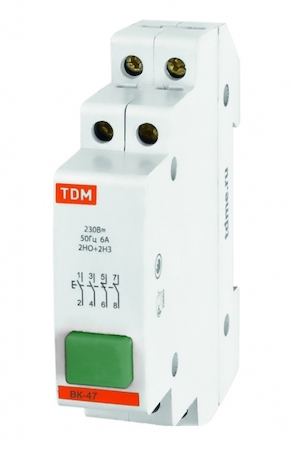 TDM ELECTRIC SQ0214-0006 Выключатель кнопочный зеленый ВК-47 2НО;2НЗ TDM